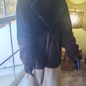 Men's Black and Brown Coat